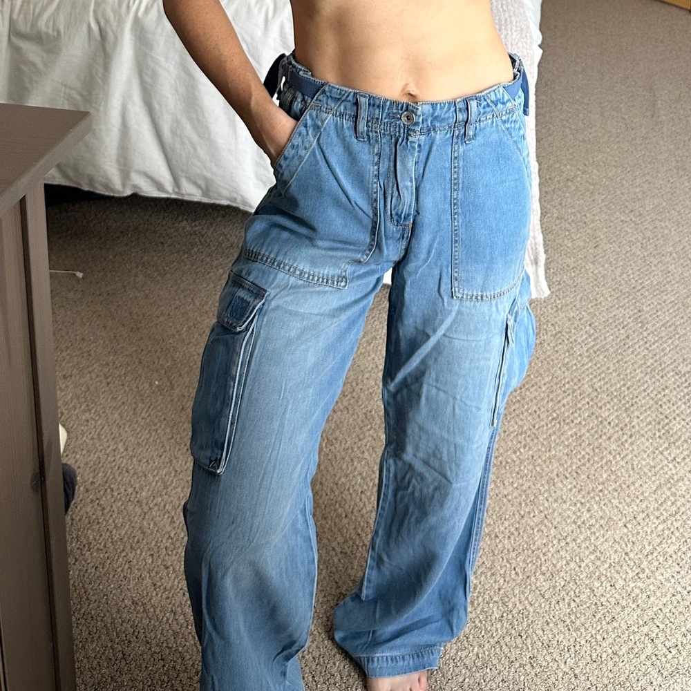 Sanctuary Blue Cargo Jeans (super soft)